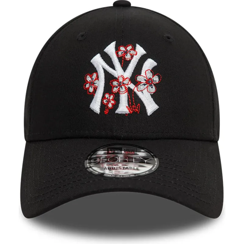 kepure-islenkta-juoda-reguliuojamas-9forty-flower-icon-new-york-yankees-mlb-new-era