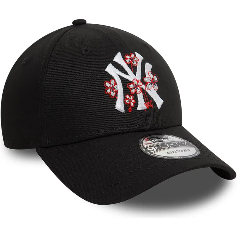 kepure-islenkta-juoda-reguliuojamas-9forty-flower-icon-new-york-yankees-mlb-new-era