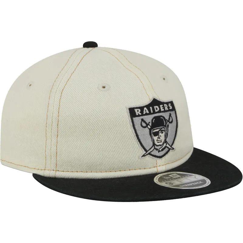 bezowa-i-czarna-regulowana-czapka-z-plaskim-daszkiem-9fifty-retro-crown-denim-oakland-raiders-nfl-new-era