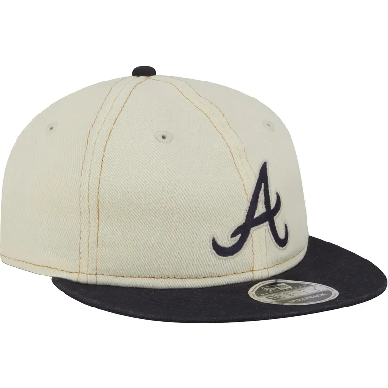 bezowa-i-granatowa-czapka-z-daszkiem-9fifty-retro-crown-denim-atlanta-braves-mlb-new-era