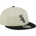 bezowo-czarna-czapka-z-daszkiem-9fifty-retro-crown-denim-chicago-white-sox-mlb-od-new-era