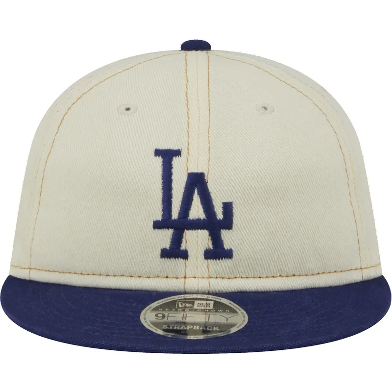 bezowa-i-niebieska-czapka-z-daszkiem-9fifty-retro-crown-denim-los-angeles-dodgers-mlb-new-era