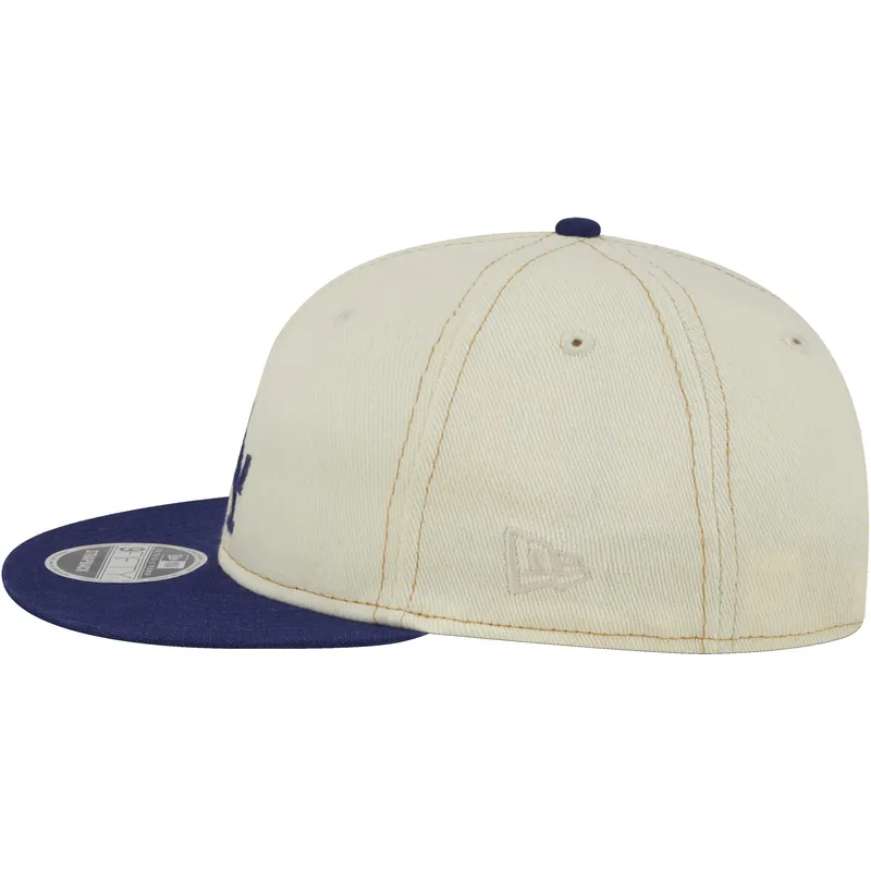 bezowa-i-niebieska-czapka-z-daszkiem-9fifty-retro-crown-denim-los-angeles-dodgers-mlb-new-era