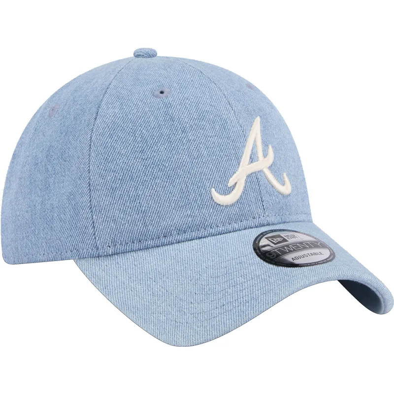 kepure-islenkta-melyna-reguliuojamas-9twenty-washed-denim-atlanta-braves-mlb-new-era