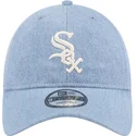 kepure-islenkta-melyna-reguliuojamas-9twenty-washed-denim-chicago-white-sox-mlb-new-era