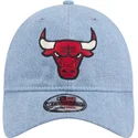 kepure-islenkta-melyna-reguliuojama-juostele-9twenty-washed-denim-chicago-bulls-nba-new-era
