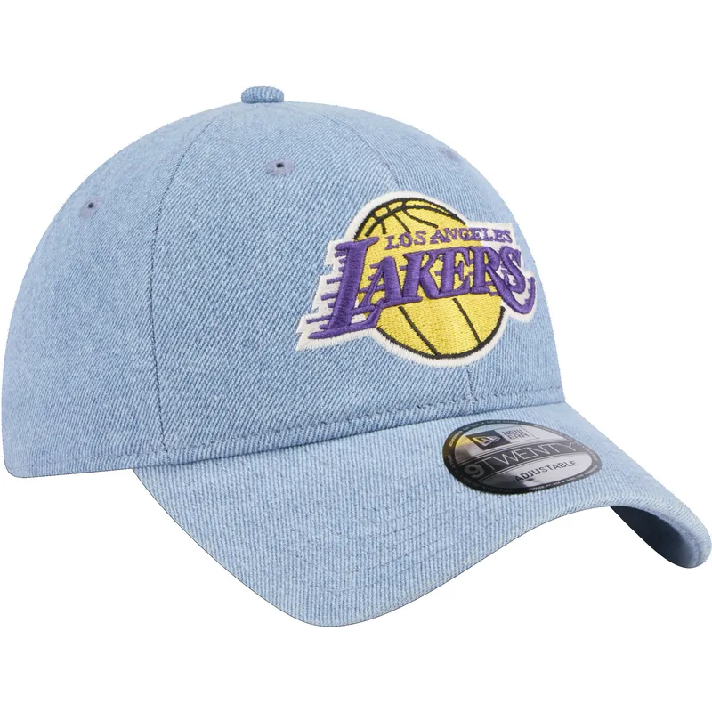 kepure-islenkta-melyna-reguliuojamas-9twenty-washed-denim-los-angeles-lakers-nba-new-era