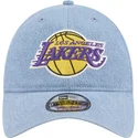 kepure-islenkta-melyna-reguliuojamas-9twenty-washed-denim-los-angeles-lakers-nba-new-era