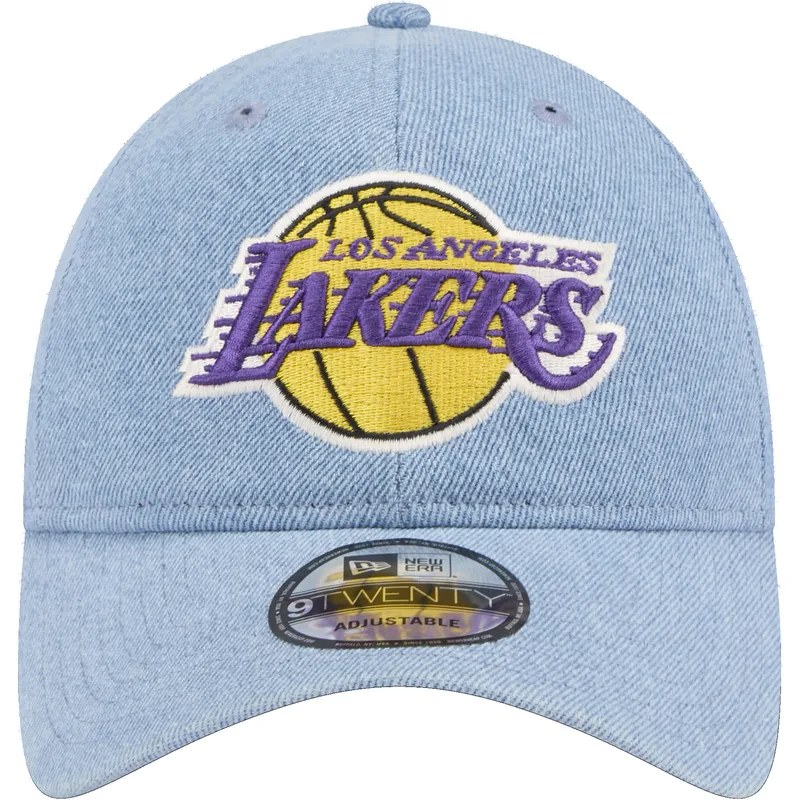 kepure-islenkta-melyna-reguliuojamas-9twenty-washed-denim-los-angeles-lakers-nba-new-era