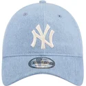 kepure-islenkta-melyna-reguliuojamas-9twenty-washed-denim-new-york-yankees-mlb-new-era
