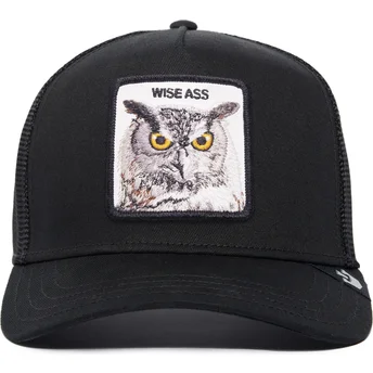 czapka-trucker-czarna-sowa-wise-ass-owl-the-farm-premium-od-goorin-bros