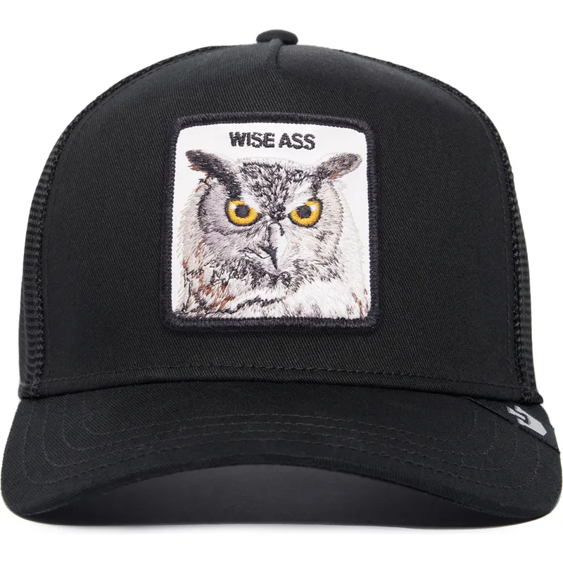 czarna-czapka-trucker-z-sowa-wise-ass-owl-the-farm-premium-od-goorin-bros