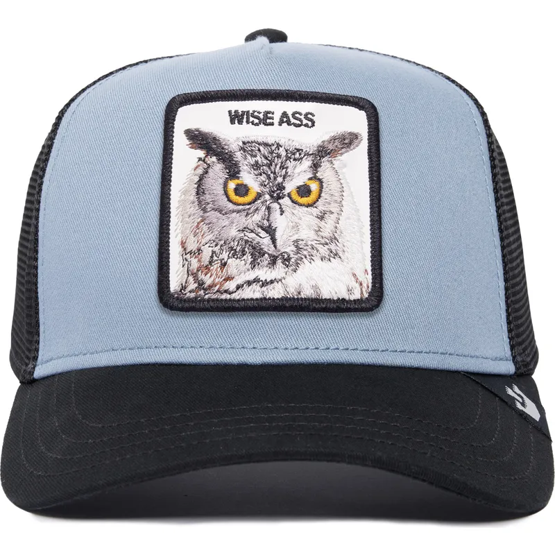 czapka-trucker-niebiesko-czarna-sowa-wise-ass-owl-the-farm-premium-goorin-bros