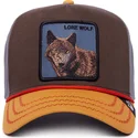 snapback-czapka-z-wygietym-daszkiem-w-kolorach-brazowym-szarym-i-pomaranczowym-z-wilkiem-lone-wolf-100-the-farm-all-over-canvas-