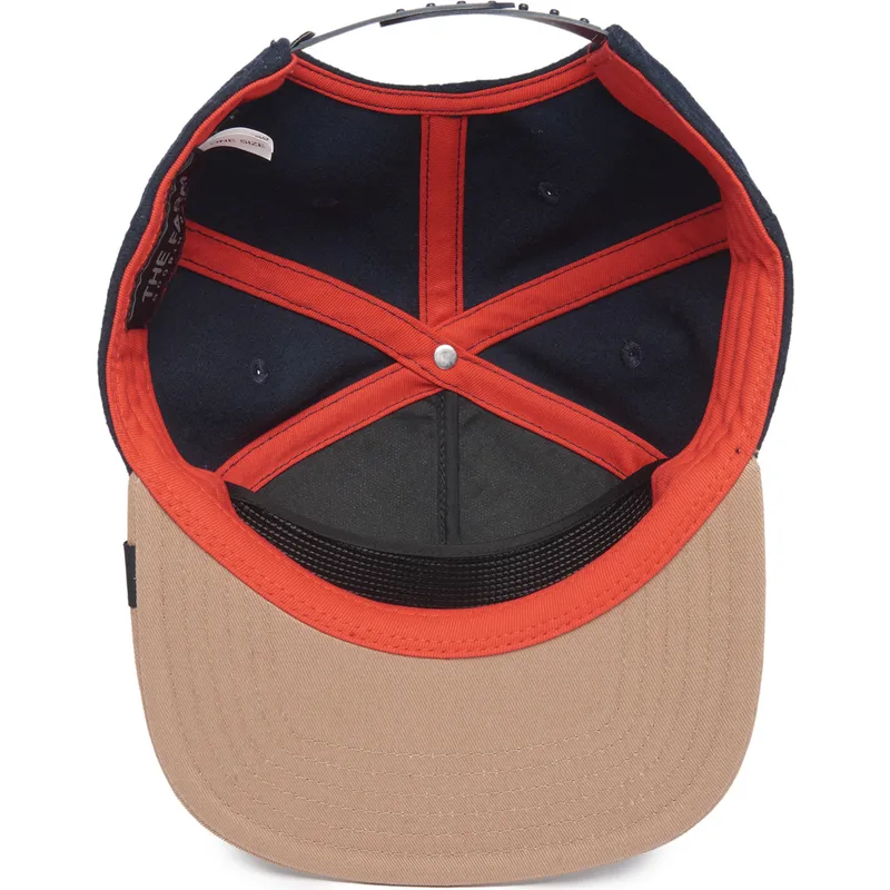 kepure-plokscia-tamsiai-melyna-snapback-marron-lobo-lone-wolf-one-pack-the-farm-flats-the-farm-de-goorin-bros