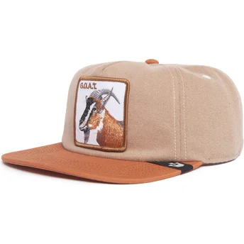 Brązowa czapka z daszkiem snapback koza G.O.A.T. Alpine Base The Farm Flats od Goorin Bros.