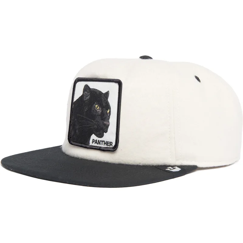 czapka-plaska-biala-i-czarna-snapback-pantera-black-panther-stealth-explorer-the-farm-flats-od-goorin-bros