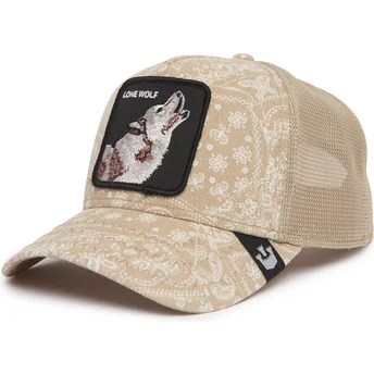 Kepurė išlenkta vilkikas smėlio snapback lobo Lone Wolf Sign O' The Times The Farm Paisley The Farm de Goorin Bros.