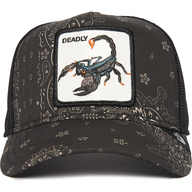 czapka-trucker-czarna-skorpion-deadly-diamonds-and-pearls-the-farm-paisley-od-goorin-bros