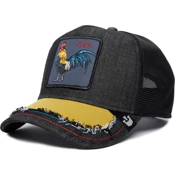 czapka-trucker-czarna-kogut-silky-cock-the-farm-silky-roots-goorin-bros