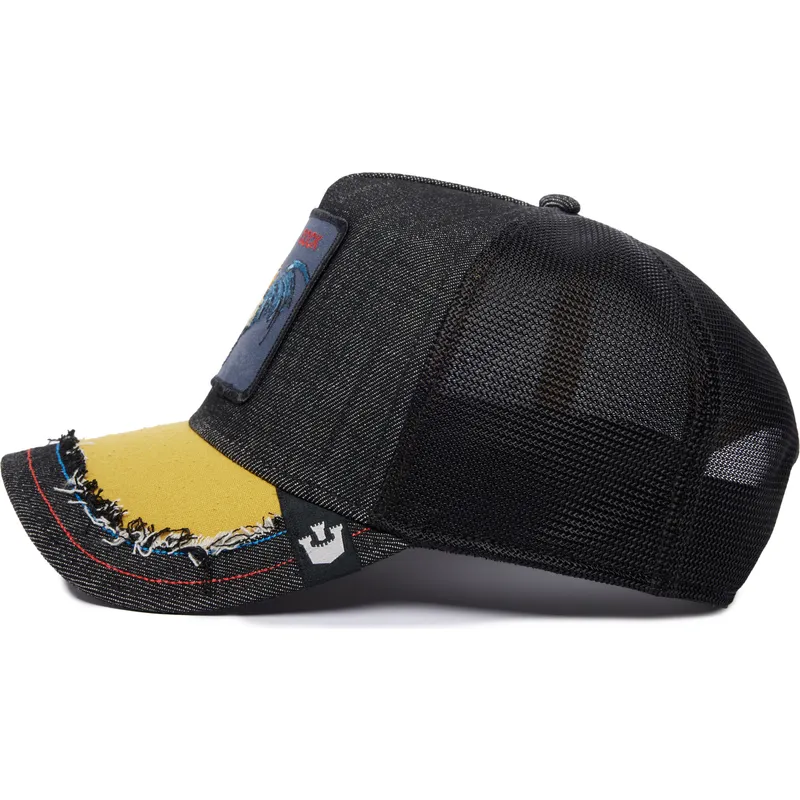 czapka-trucker-czarna-kogut-silky-cock-the-farm-silky-roots-goorin-bros