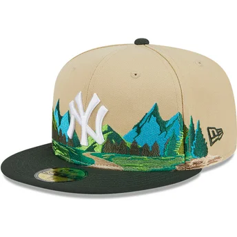 brazowo-zielona-dopasowana-czapka-z-daszkiem-59fifty-team-landscape-new-york-yankees-mlb-od-new-era
