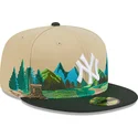 new-era-flat-brim-59fifty-team-landscape-new-york-yankees-mlb-brown-and-green-fitted-cap