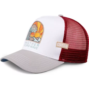 Coastal Stupid Wave HFT White, Red and Grey Trucker Hat
