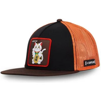 Kepurė plokščia juoda snapback Lucky Cat LUC Maneki-Neko Capslab