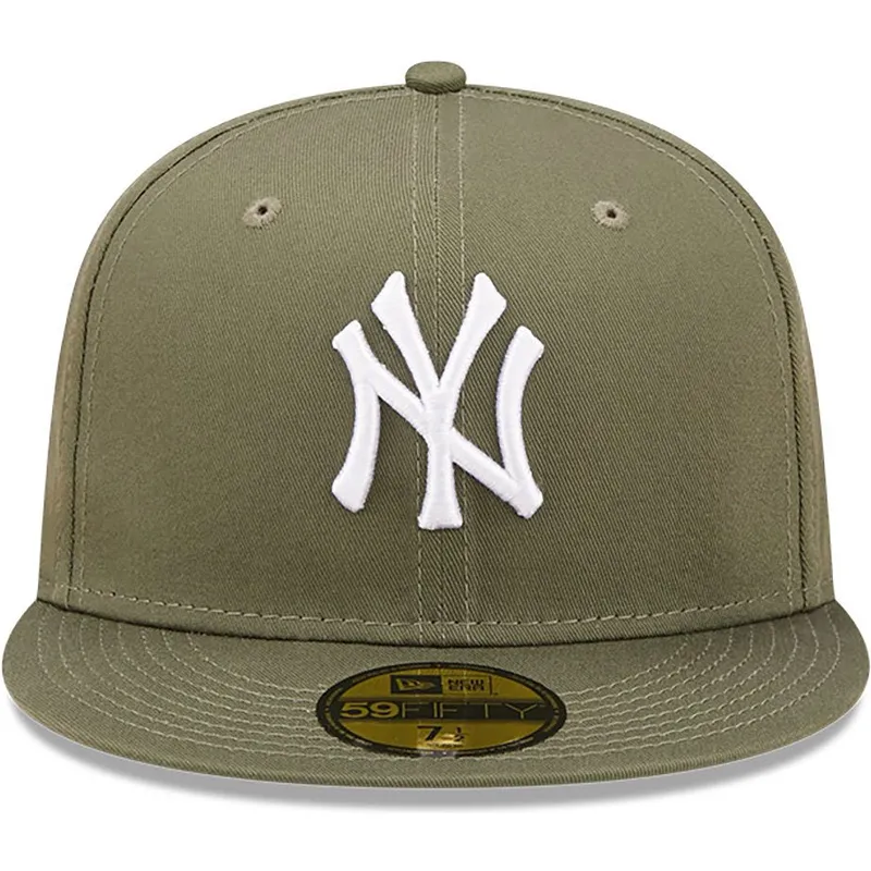 gorra-plana-verde-ajustada-59fifty-league-essential-de-new-york-yankees-mlb-de-new-era