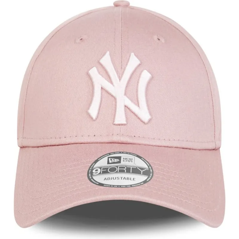 rozowa-regulowana-czapka-z-zakrzywionym-daszkiem-z-rozowym-logo-9forty-league-essential-new-york-yankees-mlb-new-era