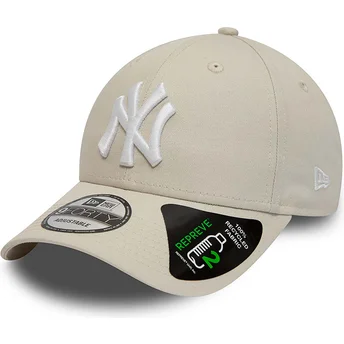 Cap išlenkta beige adjustable strap 9FORTY REPREVE League Essential New York Yankees MLB New Era