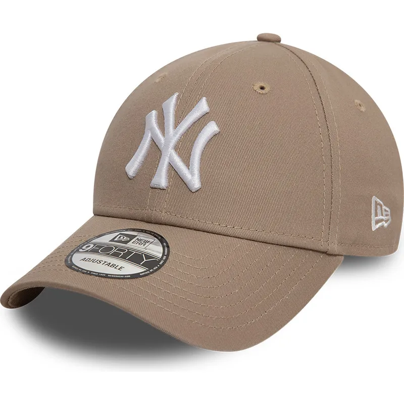 brazowa-jasna-regulowana-czapka-z-daszkiem-9forty-league-essential-new-york-yankees-mlb-new-era