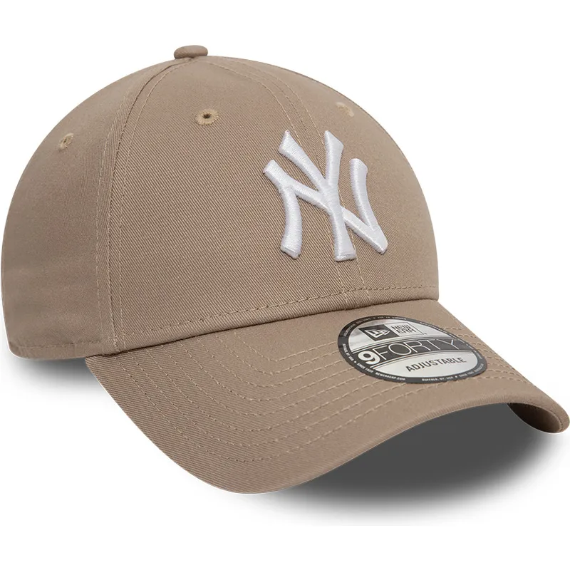 jasnobrazowa-regulowana-czapka-z-zakrzywionym-daszkiem-9forty-league-essential-new-york-yankees-mlb-new-era