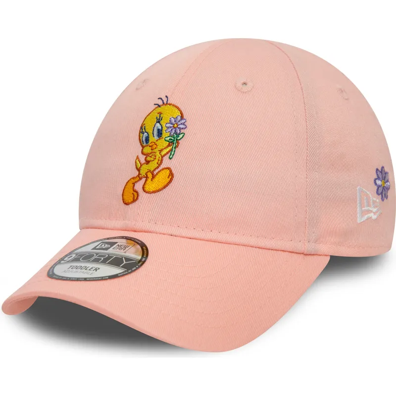 rozowa-zakrzywiona-czapka-regulowana-dla-dziecka-9forty-z-tweety-looney-tunes-od-new-era