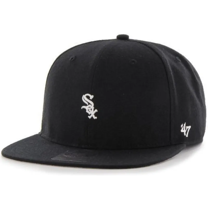 kepure-plokscia-juoda-snapback-chicago-white-sox-mlb-47-brand