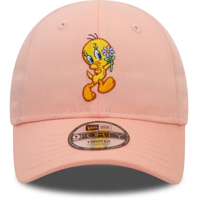 rozowa-zakrzywiona-czapka-regulowana-dla-dziecka-9forty-z-tweety-looney-tunes-od-new-era