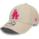 kepure-islenkta-smelio-reguliuojamas-rosa-9forty-league-essential-los-angeles-dodgers-mlb-new-era