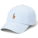 kepure-islenkta-melyna-reguliuojamas-cotton-seersucker-polo-ralph-lauren