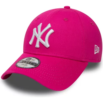 Wyginięta czapka różowa z regulacją dla dziecka 9FORTY Essential New York Yankees MLB New Era