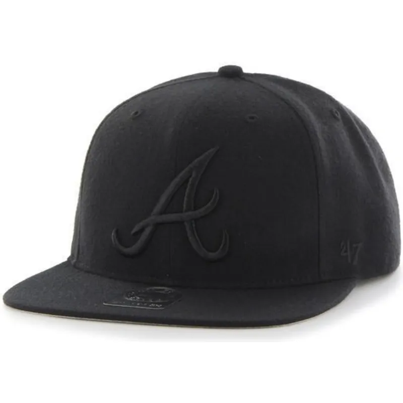 kepure-plokscia-juoda-snapback-atlanta-braves-mlb-47-brand