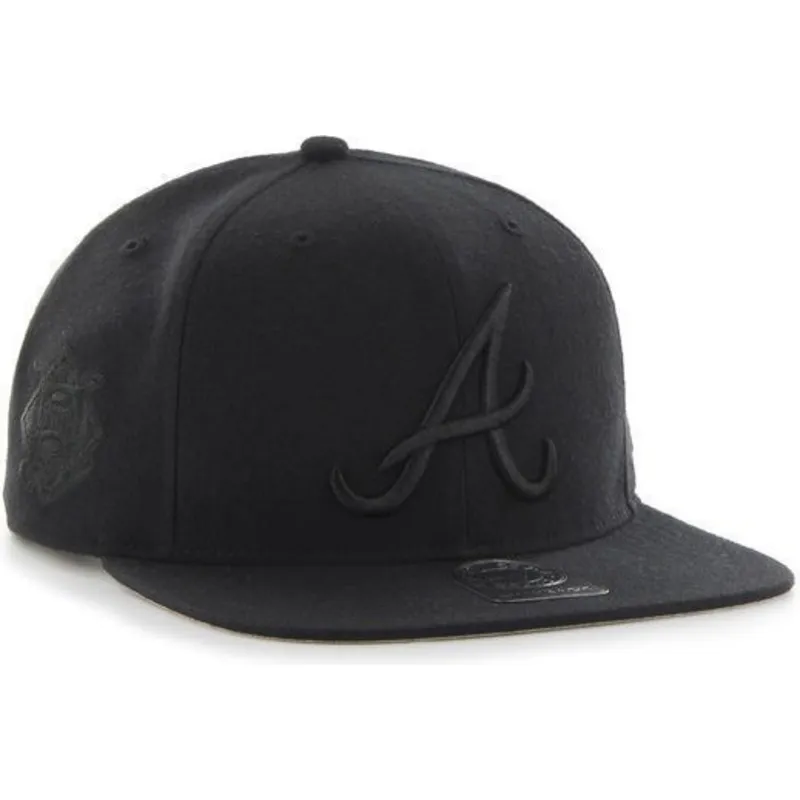 kepure-plokscia-juoda-snapback-atlanta-braves-mlb-47-brand