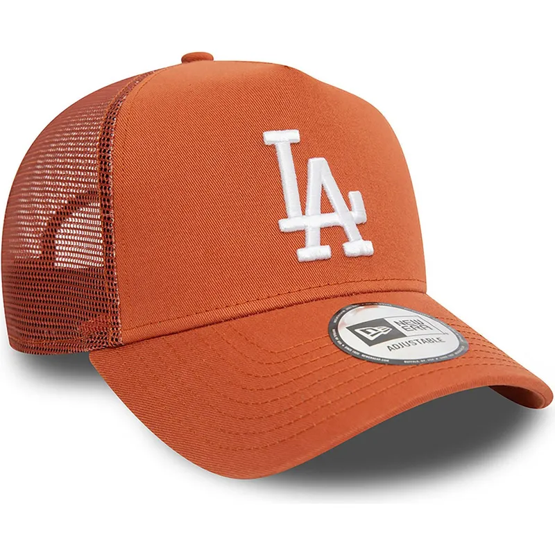 czapka-trucker-brazowa-a-frame-league-essential-los-angeles-dodgers-mlb-new-era