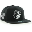 kepure-plokscia-juoda-snapback-mascota-baltimore-orioles-mlb-47-brand