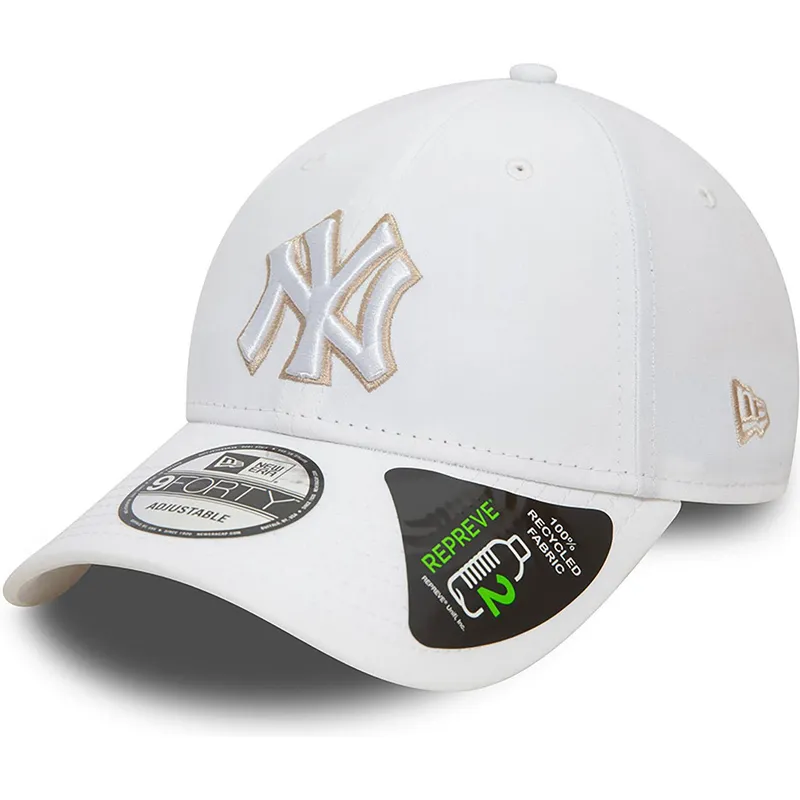 kepure-islenkta-balta-reguliuojamas-9forty-repreve-outline-new-york-yankees-mlb-new-era