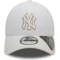 new-era-curved-brim-9forty-repreve-outline-new-york-yankees-mlb-white-adjustable-cap