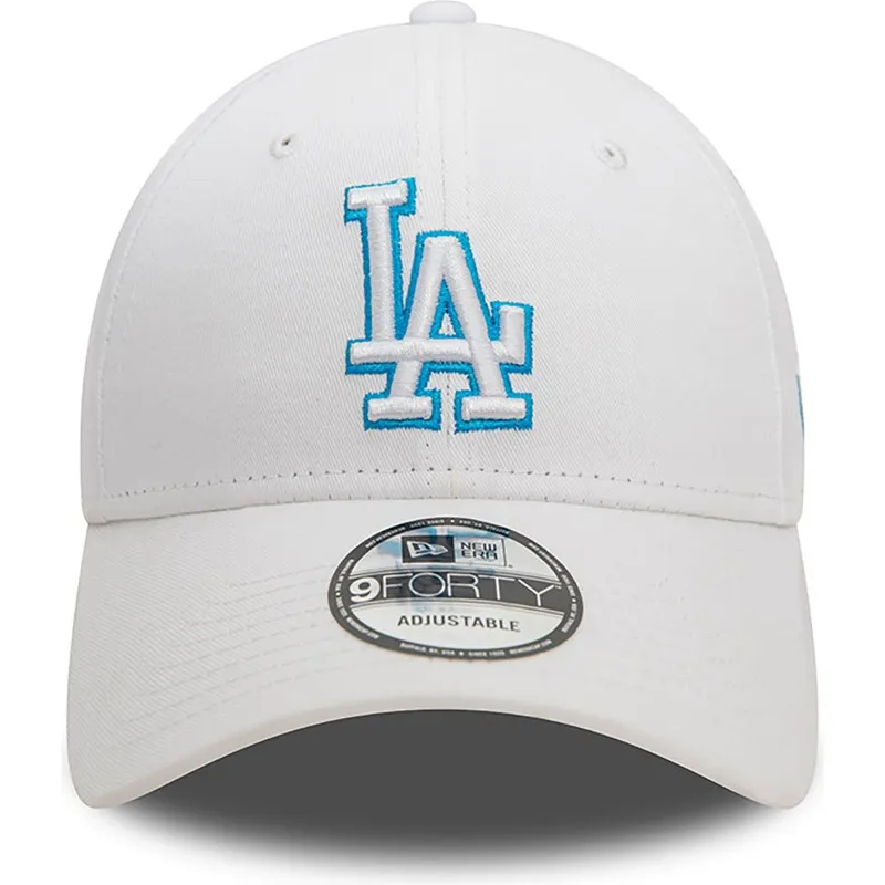 kepure-islenkta-balta-reguliuojamas-9forty-team-outline-los-angeles-dodgers-mlb-new-era