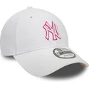 kepure-islenkta-balta-reguliuojamas-rosa-9forty-team-outline-new-york-yankees-mlb-new-era
