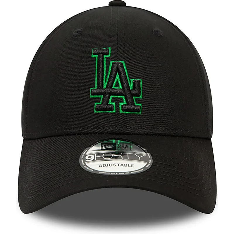 kepure-islenkta-juoda-reguliuojamas-9forty-team-outline-los-angeles-dodgers-mlb-new-era