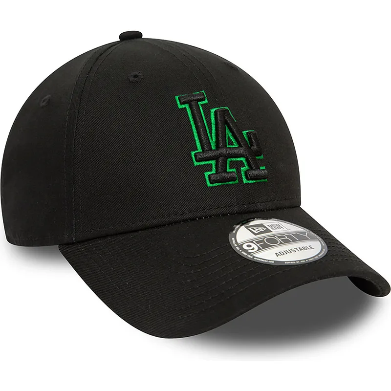 kepure-islenkta-juoda-reguliuojamas-9forty-team-outline-los-angeles-dodgers-mlb-new-era